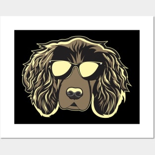 Boykin Spaniel Face With Sage Neon Color Posters and Art